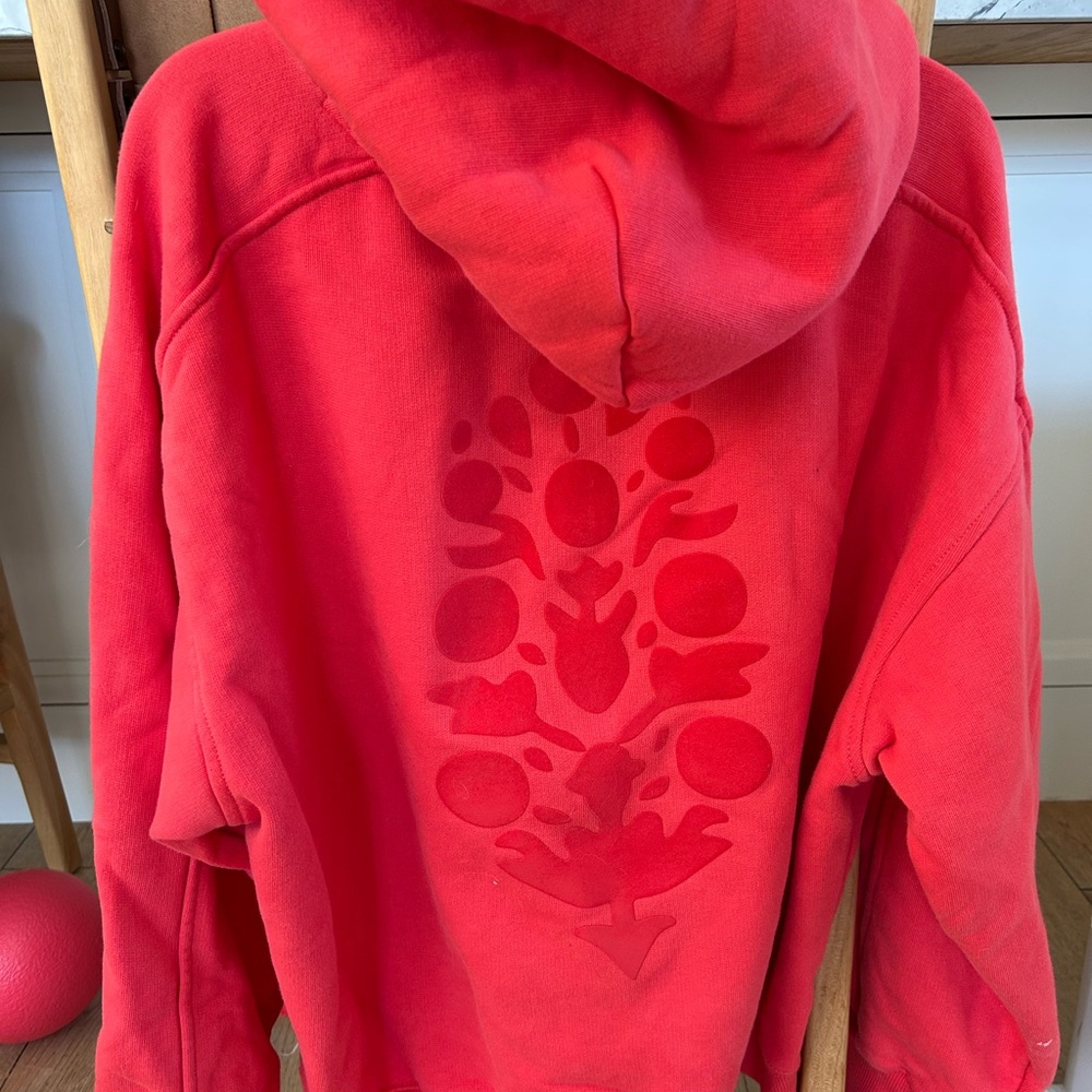 A Cut Above Flocked Buti Logo Hoodie in Rally Red Combo -  M - Picture 5 of 6